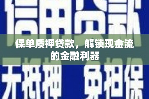 枞阳保单质押贷款，解锁现金流的金融利器