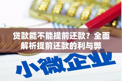 枞阳贷款能不能提前还款？全面解析提前还款的利与弊