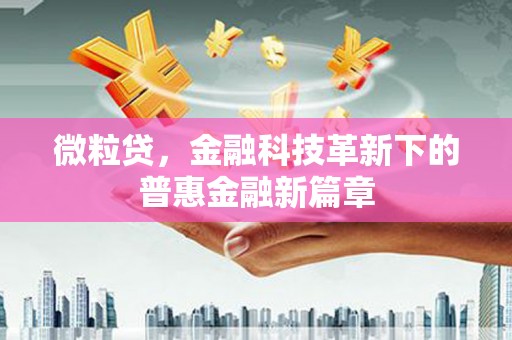 枞阳微粒贷，金融科技革新下的普惠金融新篇章