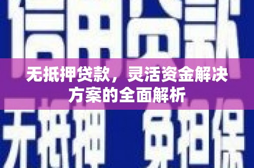枞阳无抵押贷款，灵活资金解决方案的全面解析