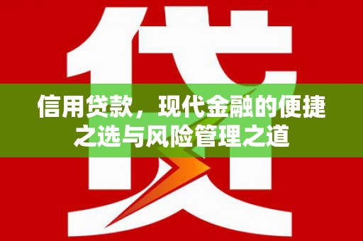 枞阳信用贷款，现代金融的便捷之选与风险管理之道