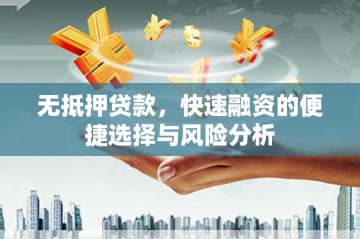 枞阳无抵押贷款，快速融资的便捷选择与风险分析