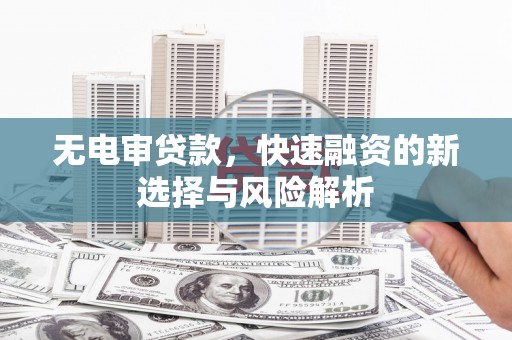 枞阳无电审贷款，快速融资的新选择与风险解析
