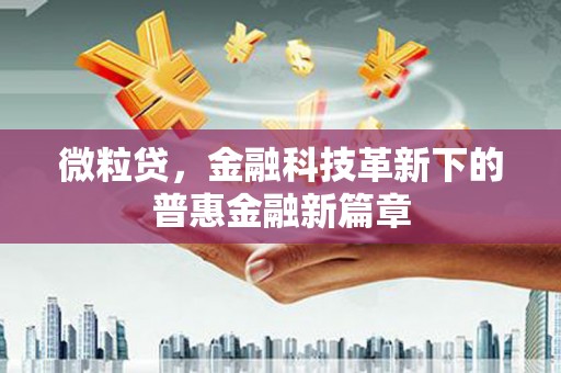 枞阳微粒贷，金融科技革新下的普惠金融新篇章