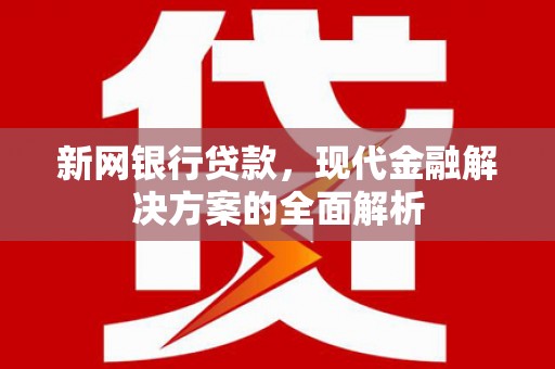 枞阳新网银行贷款，现代金融解决方案的全面解析