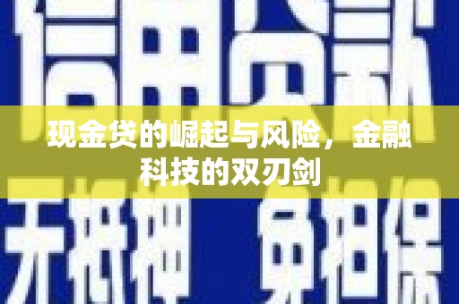枞阳现金贷的崛起与风险，金融科技的双刃剑