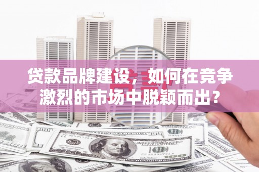 枞阳贷款品牌建设，如何在竞争激烈的市场中脱颖而出？