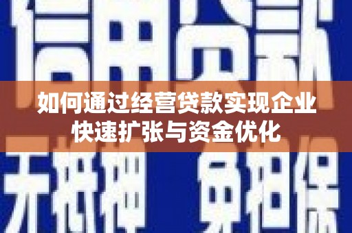 枞阳如何通过经营贷款实现企业快速扩张与资金优化