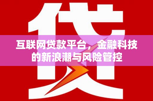 枞阳互联网贷款平台，金融科技的新浪潮与风险管控