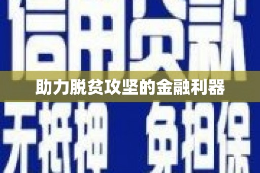枞阳助力脱贫攻坚的金融利器